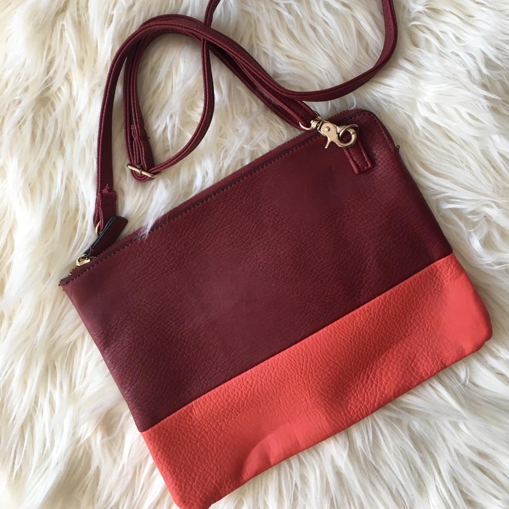 Color Block, Pebbled Leather Crossbody Bag
